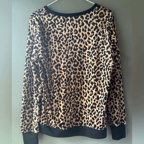 Kate Spade New York Leopard Print Velour Sweatshirt size small, fleece - Picture 8 of 8